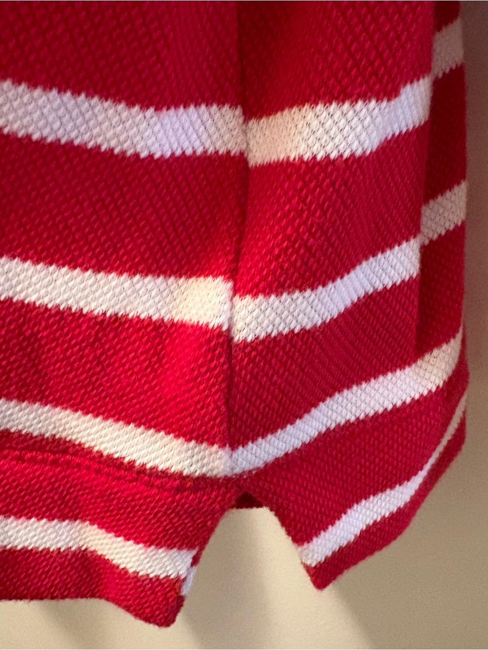 Talbot’s Hoodie Red White Stripes Cotton Drawstring Size XL Side Slits NEW - Picture 8 of 8